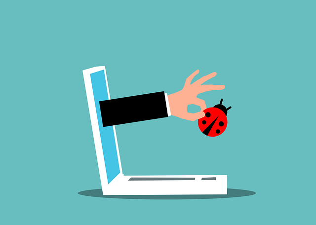 Free bug antivirus laptop vector