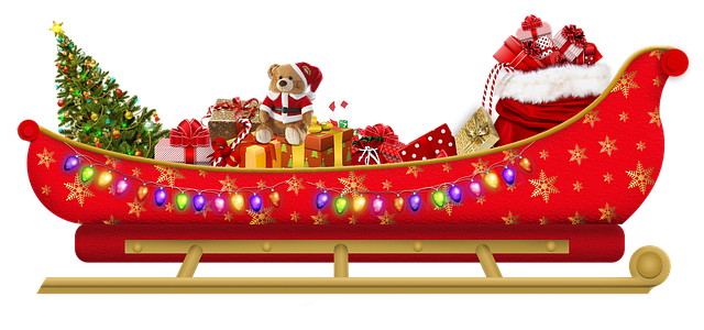 Free christmas gifts sled illustration