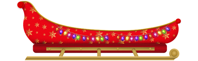 Free sled winter christmas illustration