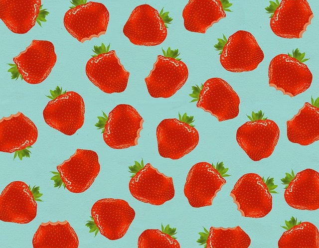 Erdbeeren, Hintergrund, Muster, Früchte
