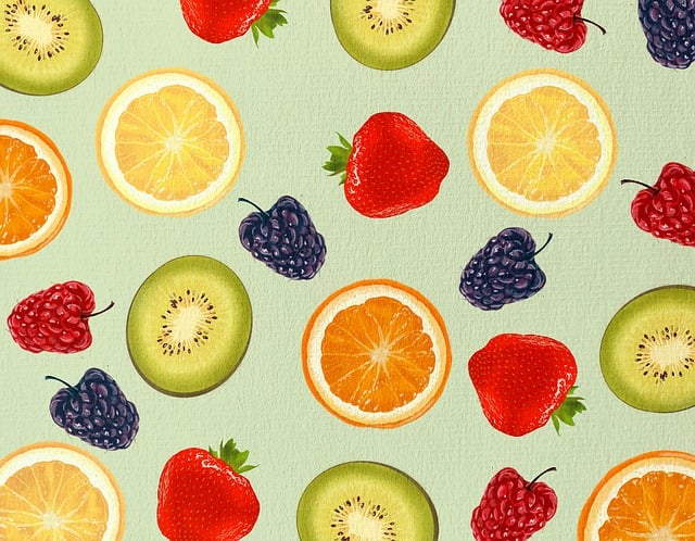 Free fruits background pattern illustration