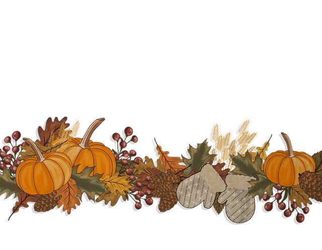 Free autumn pumpkin leaves illustration