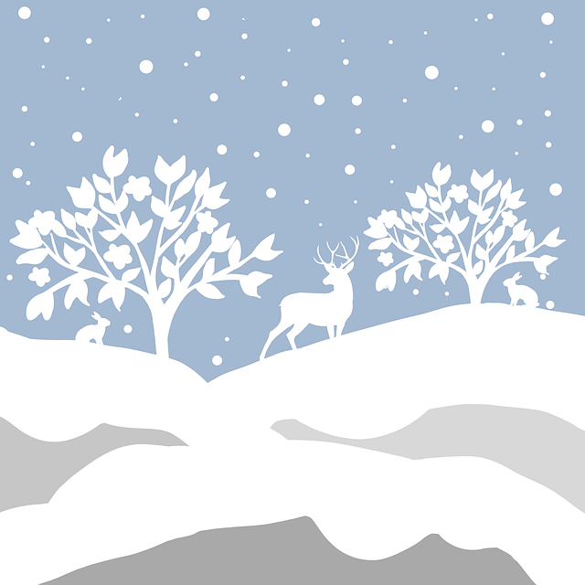 Free snow winter deer illustration
