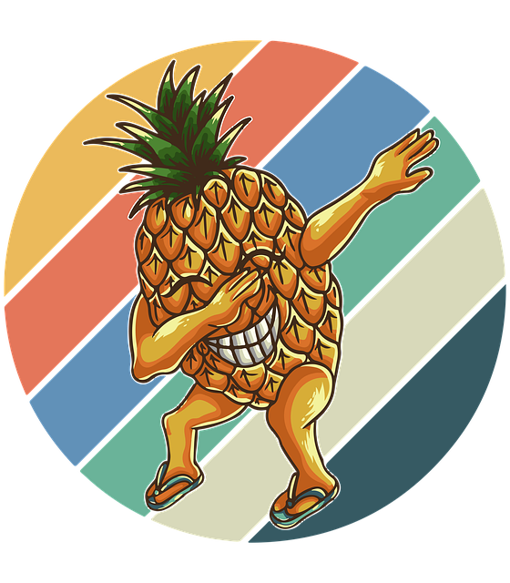 Free pineapple vintage design illustration