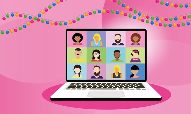 Free video conference christmas skype illustration