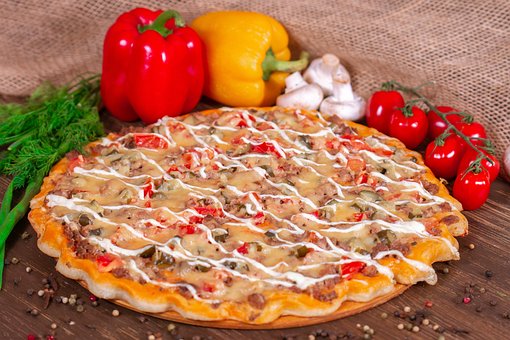 Pizza, Lebensmittel, Gemüse, Backwaren