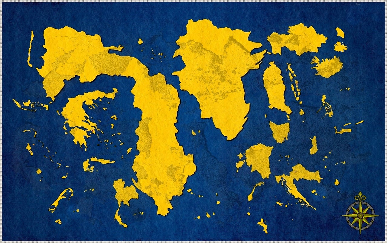 Download Map, Geography, Continents. RoyaltyFree Stock Illustration