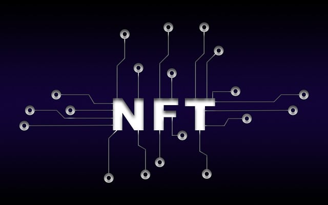 Free non fungible token nft blockchain illustration