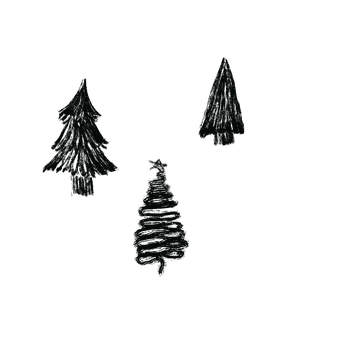 Bomen, Woud, Naaldbos, Kerstkaart