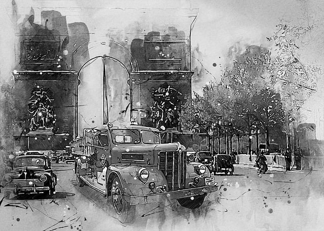Free old fire truck antique truck illustration