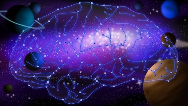 Free metaverse brain planet illustration