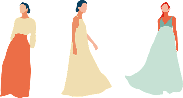 Femei, Femeie, Modă, Rochie, Desen