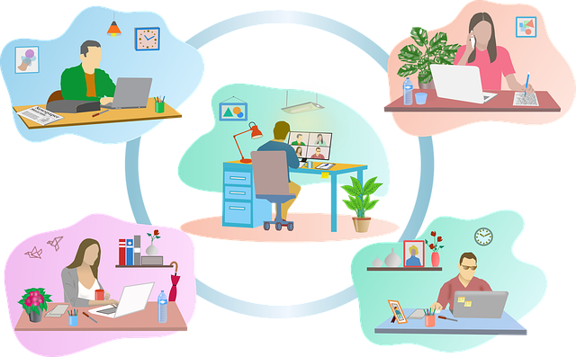 Free telework telecommuting telecommute illustration