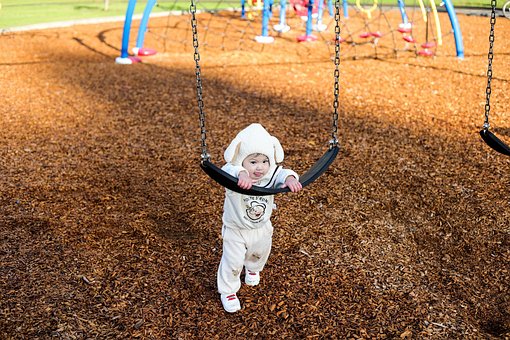 Baby, Meisje, Schommel, Spelen, Kind