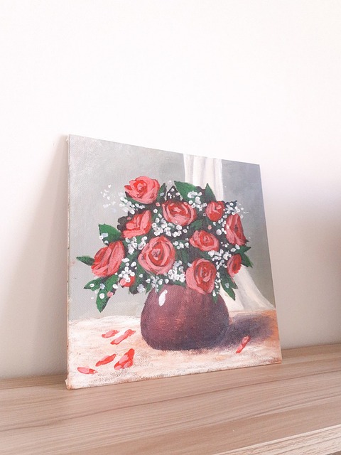 Free Rose Vase Of Flowers photo and picture