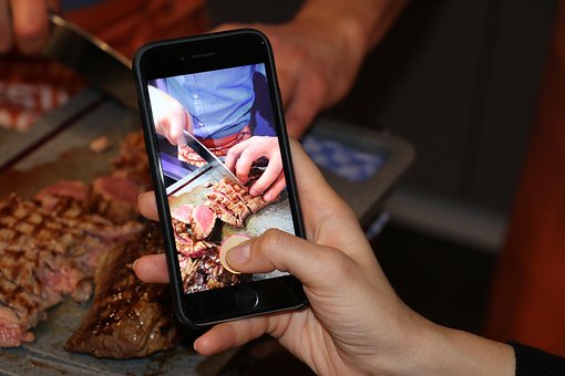 Steak, Mobiltelefon, Mobile Foto