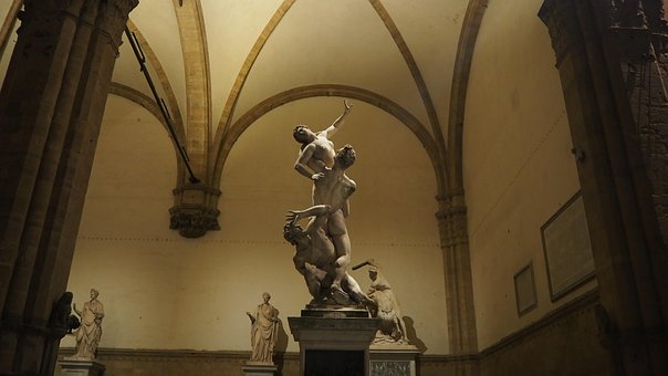 Statue, Kuppel, Italien, Firenze, Gammel