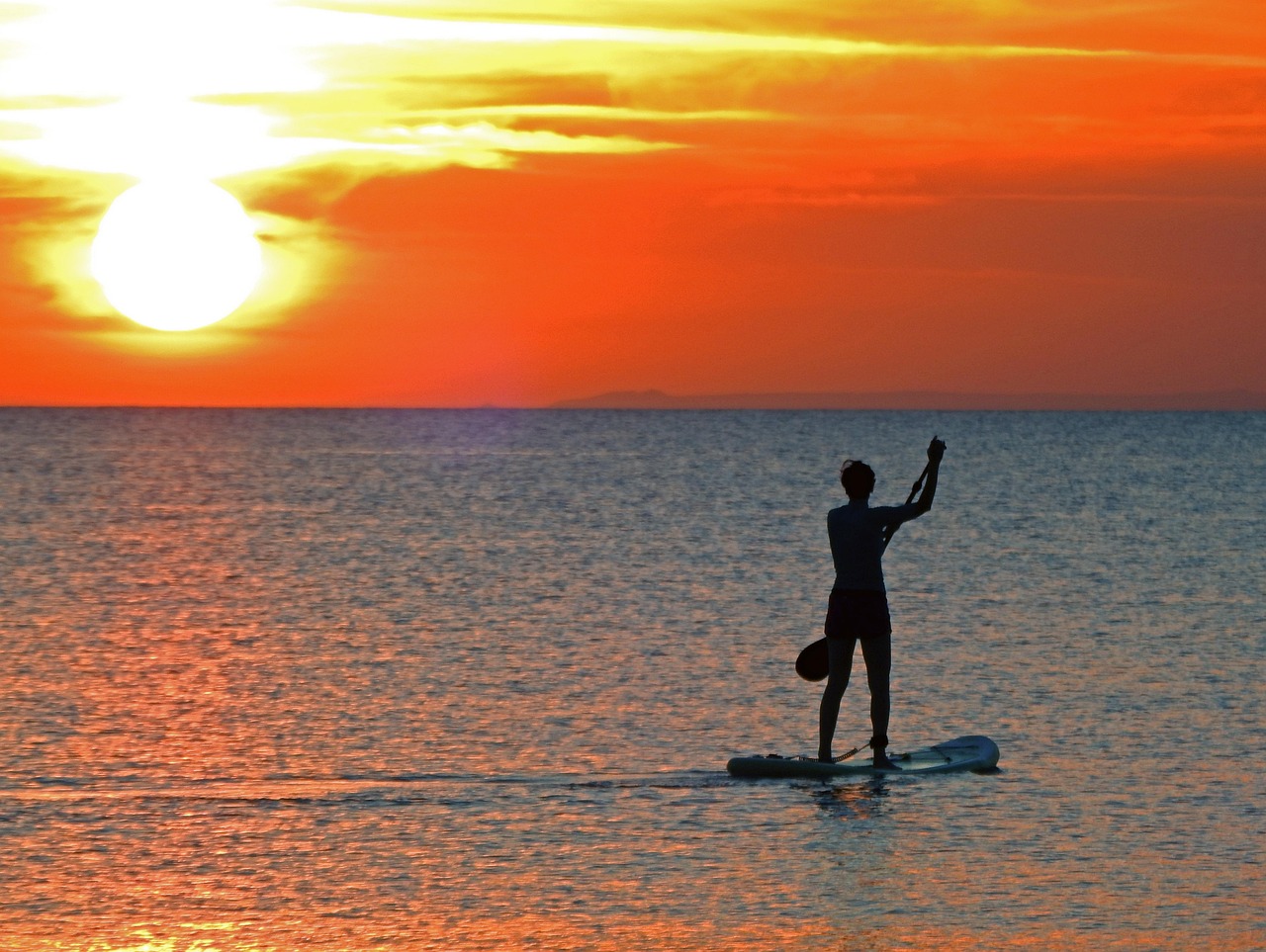 Paddle Boarding Sunset Sea - Free photo on Pixabay