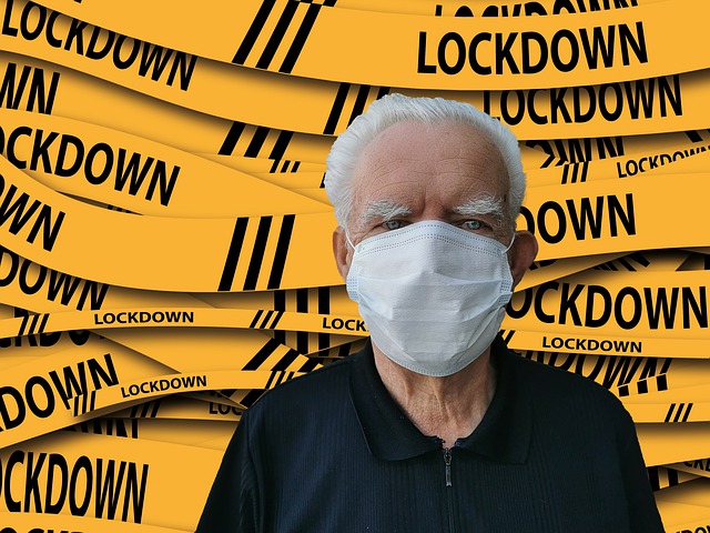 Free lockdown corona pensioner illustration