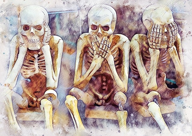 Free skeletons halloween skull illustration