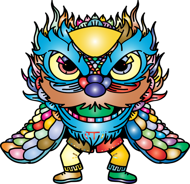 Free lion chinese nature illustration