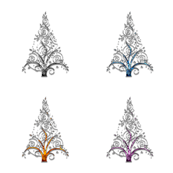 Free Christmas Trees Cutout illustration and picture