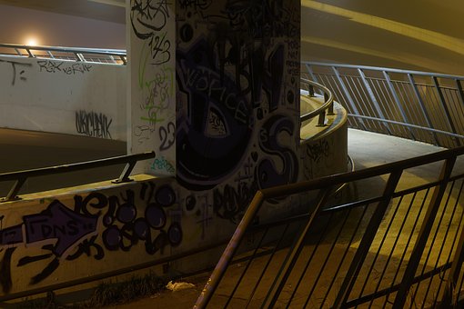 Parkeringsplads, Garage, Graffiti, Kunst