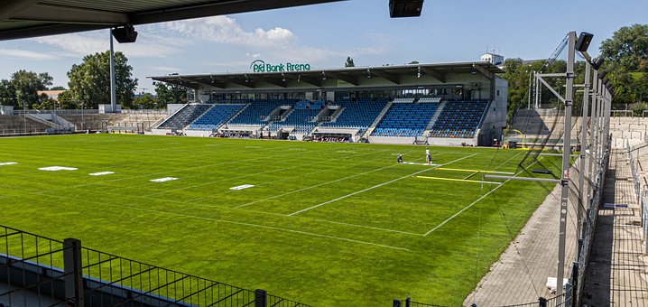 Stadion, Fodbold, Frankfurt, By, Grøn