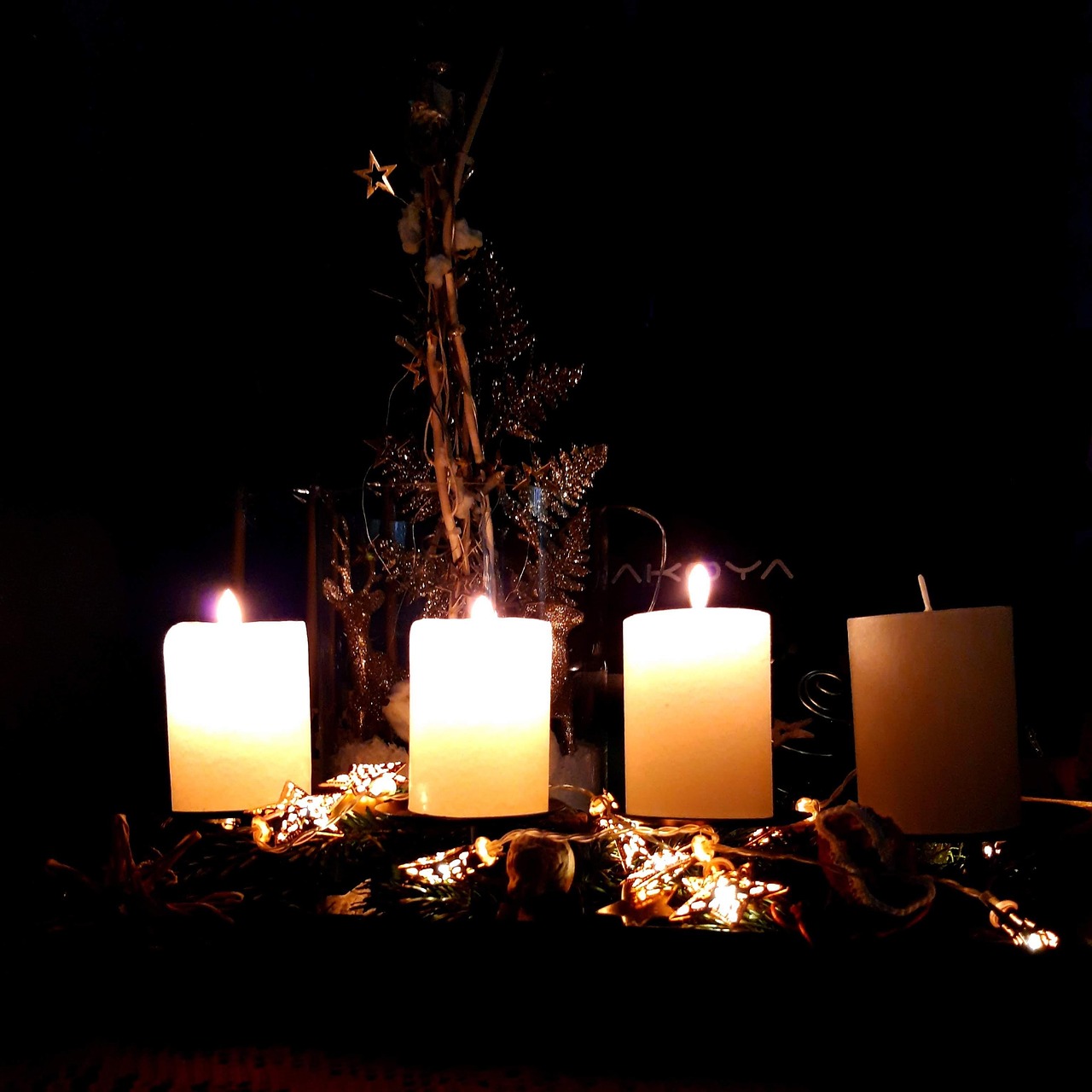 Deco, Advent, Lys, Mørk, Stearinlys