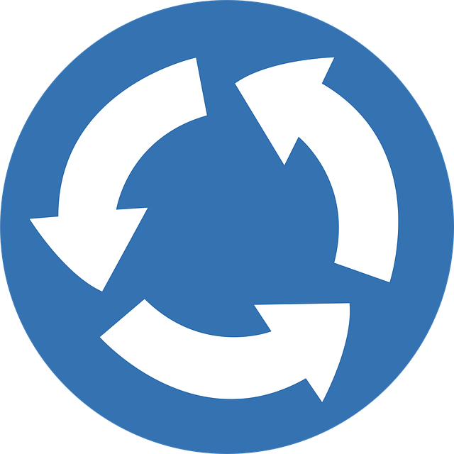 Free road sign mandatory sign circular movement vector