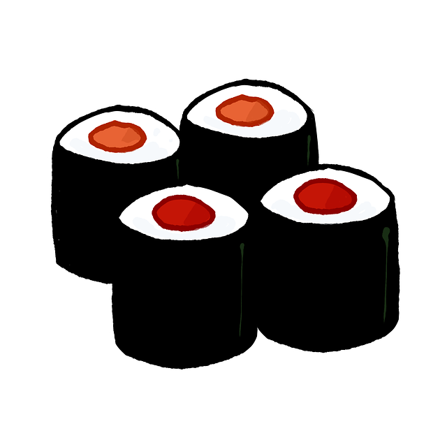 Free sushi seafood roll illustration
