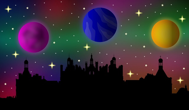 Free asteroid aurora comet illustration