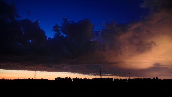 Lucht, Wolk, Nacht, Achtergrond, Blauw