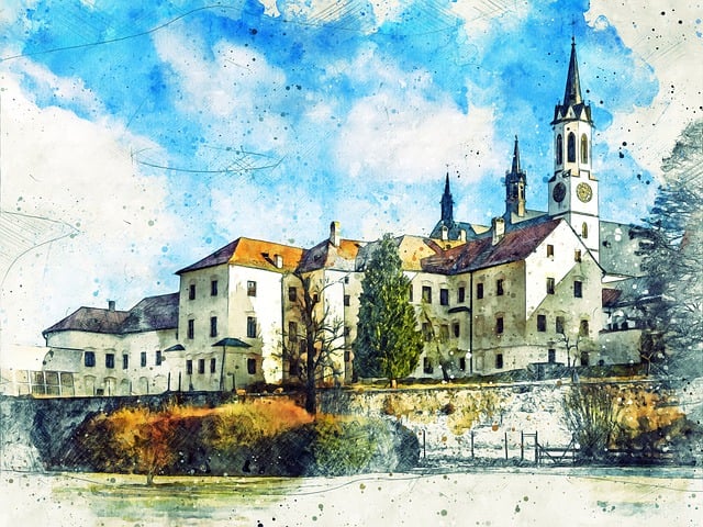 Free monastery cistercian monastery europe illustration