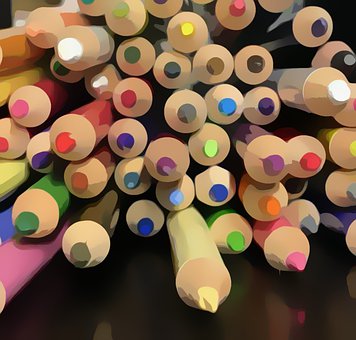 Farveblyanter, Skole, Farverig, Kunst