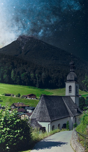 Hora, Příroda, Kostel, Hvězdy, Venkovský
