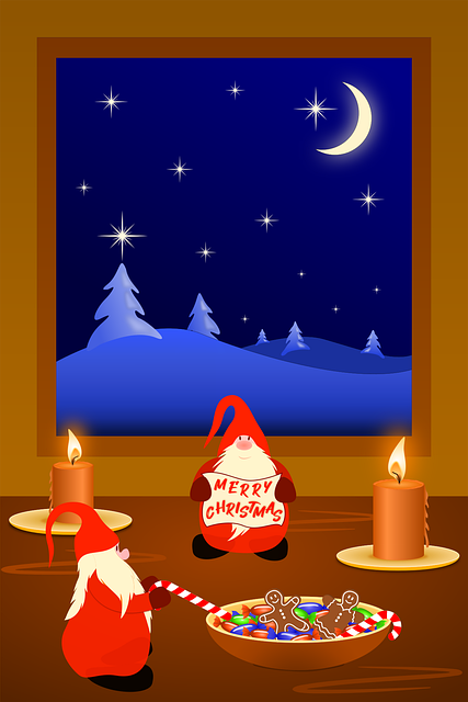 Free gnomes candles christmas vector