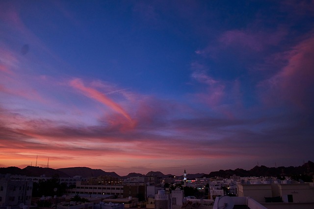 Pôr Do Sol, Muscat, Omã, Céu, Céu Azul