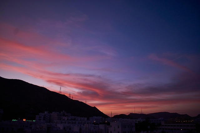 Pôr Do Sol, Muscat, Omã, Céu, Céu Azul