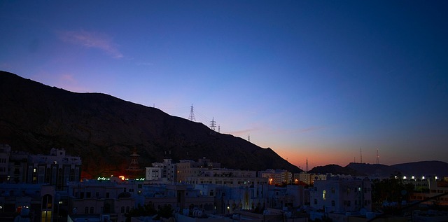 Pôr Do Sol, Muscat, Omã, Céu, Céu Azul