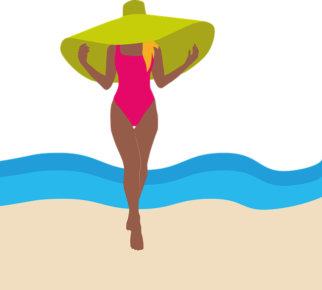 Free woman summer vacation illustration