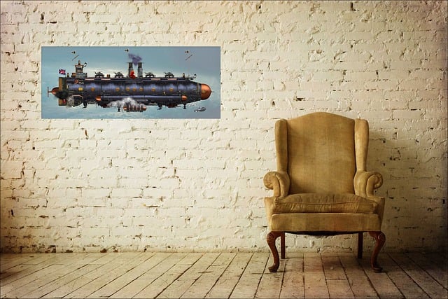 Free art wing chair airship illustration