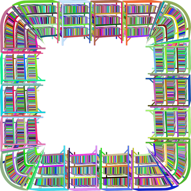 Free bookcase books frame vector