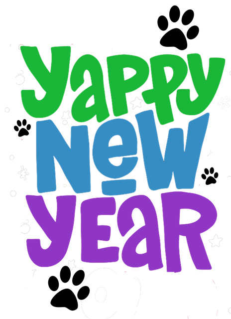 Neujahr, Frohes Neues Jahr, Hund, Pfote