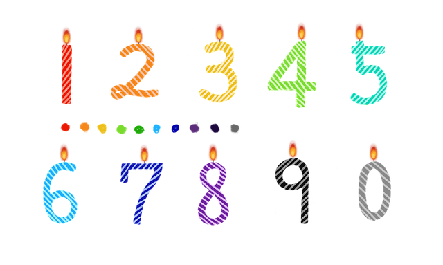 Free number numbers candle illustration