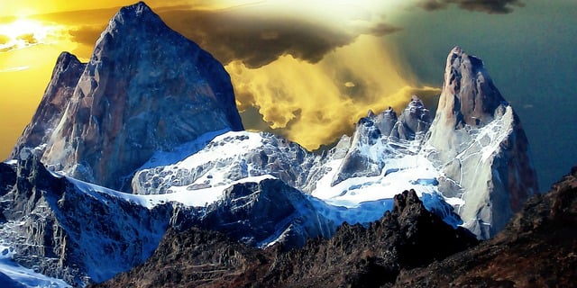 Free mountains winter nature illustration