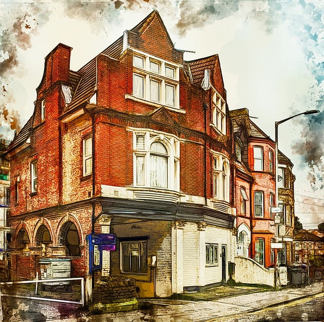 Free house oil painting travel illustration