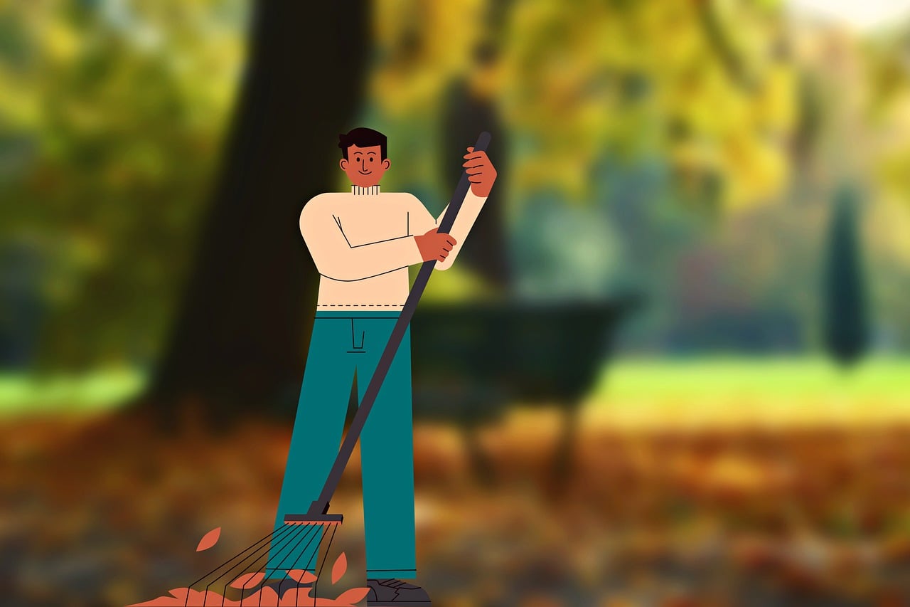 Free collect leaves volunteer ecological operator illustration