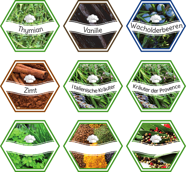 Free herbs spices label vector