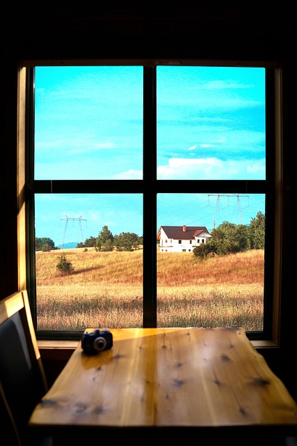 Okno, Venkov, Příroda, Farma, Pole, Dům